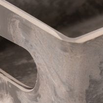 Itens Bandeja retangular compacta, versátil para decoração e plantio, 23 cm