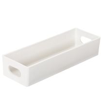 Itens Bandeja retangular com alças para armazenamento e decoração de mesa, 32 cm