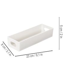 Itens Bandeja retangular com alças para armazenamento e decoração de mesa, 32 cm