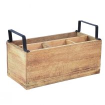 Itens Caixa para plantas porta talheres de madeira caixa de madeira 4 compartimentos C30cm