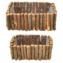 Itens Caixa para plantas caixa de ervas de madeira bétula C23/28cm conjunto de 2
