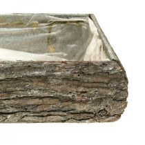 Caixinha em vaso decorativo de madeira com casca 33×15×7cm