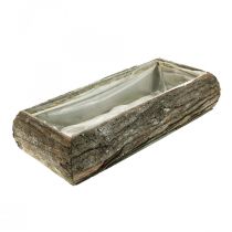 Caixinha em vaso decorativo de madeira com casca 33×15×7cm