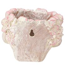 Itens Vaso de flores com cabeça de planta para pendurar, aparência de concreto, rosa, altura 13 cm