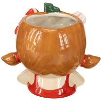 Itens Cabeça de planta cerâmica menina plantador decorativo natal altura 17cm