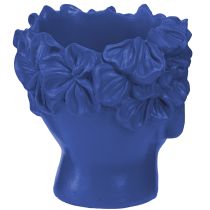 Itens Cabeça de planta Busto de poliresina Plantador Azul 13,5×13×14cm