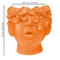 Itens Cabeça de planta Busto Vaso de planta Laranja 13,5×13×14cm
