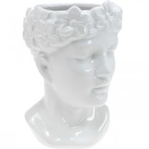 Planta busto mulher vaso de cerâmica branca vaso de flores Altura 22,5 cm