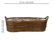 Itens Cesto para plantas com alças, oval marrom 57/50/42cm, conjunto de 3