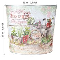 Itens Vaso de metal redondo para flores/jardim Fresh Garden H21cm