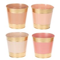 Itens Vaso de metal para plantas/flores, Ø13cm A12cm, conjunto com 4 peças
