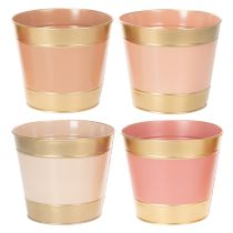 Itens Vaso de metal para plantas/flores, Ø17cm A14,5cm, conjunto com 4 peças