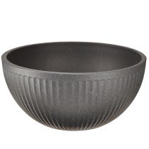 Itens Vaso plástico com ranhuras antracite Ø30cm