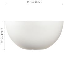 Itens Vaso plástico redondo tigela branca Ø25cm H12cm
