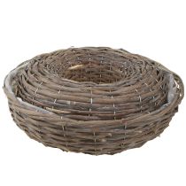 Itens Anéis de madeira rattan para plantas, cinza natural, Ø40/45cm, conjunto de 2.