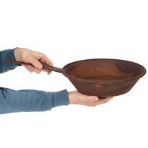 Itens Bandeja de plantio, vaso de metal cor ferrugem com alça, Ø31cm