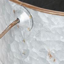 Itens Vaso de plantas com alça, vaso de metal, floreira, prata, marrom, A22/20cm L42/40cm, conjunto de 2