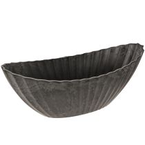 Itens Vaso para plantas com ranhuras oval barco antracite 36cm