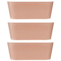 Itens Tigela para plantas tigela decorativa oval de plástico rosa marrom 27 × 11 × 10 cm 3 unidades