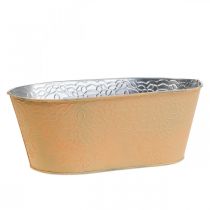 Itens Tigela para plantas floreira de metal oval laranja 25x14,5x10cm