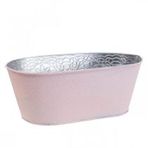 Vaso para plantas vaso para flores de metal oval rosa 25x14,5x10cm