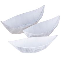 Itens Vaso para plantas em formato de barco, metal, branco/prateado, 54,5/48/42 cm, conjunto de 3