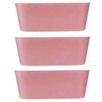 Itens Barco de plantio tigela de plantio oval rosa 27×11×10cm 3 peças