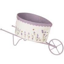 Itens Carrinho de mão com vaso de flores e elegante design lavanda, 46 cm