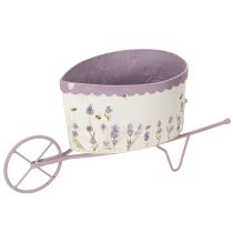 Itens Carrinho de mão com vaso de flores e elegante design lavanda, 46 cm
