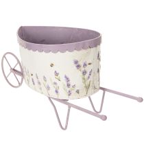 Itens Carrinho de mão com vaso de flores e elegante design lavanda, 46 cm