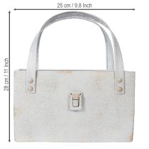 Itens Bolsa metálica, com design moderno e aconchegante, ideal para uso interno e externo, 28 cm.
