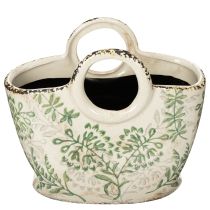 Itens Vaso de cerâmica para plantas, ideal para sala de estar e varanda, com 21 cm de diâmetro.