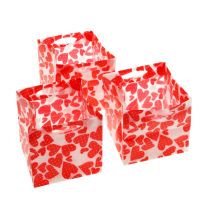 Saco de plantas com padrão de coração 9,5 cm x 9,5 cm x 9 cm 12 unidades
