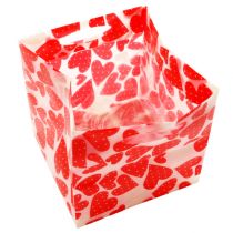 Saco de plantas com padrão de coração 9,5 cm x 9,5 cm x 9 cm 12 unidades