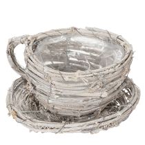 Itens Xícara de chá feita de material natural com charme rústico para decoração exclusiva de interiores, 13 cm.