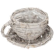 Itens Xícara de chá feita de material natural com charme rústico para decoração exclusiva de interiores, 13 cm.