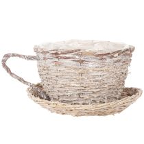 Itens Cesta decorativa com pires, grande, para decoração de mesa, 34 cm