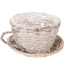 Itens Cesta decorativa com pires, grande, para decoração de mesa, 34 cm