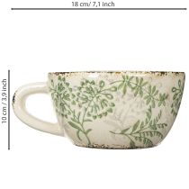 Itens Vaso de cerâmica com estampa floral, decoração para ambientes, 18 cm