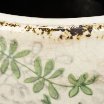 Itens Vaso de cerâmica com estampa floral, decoração para ambientes, 18 cm