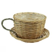 Cesto para copos de plantas vaso de salgueiro verde natural Ø18,5cm