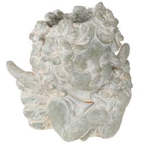 Itens Vaso para plantas, anjo em pedra fundida, decoração para túmulo, 19,5×12×19,5 cm