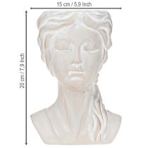 Itens Vaso de plantas busto feminino vintage plantador pedra fundida H20cm