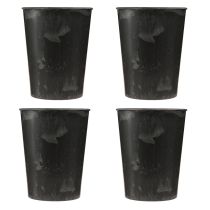 Itens Vaso de plástico antracite Ø13cm Alt.16,5cm 4 unidades