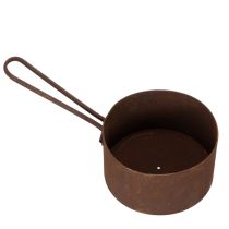 Itens Vaso de metal para plantas, floreira, recipiente na cor ferrugem, item decorativo, Ø20cm A11cm
