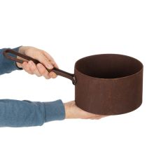 Itens Vaso de metal para plantas, floreira, recipiente na cor ferrugem, item decorativo, Ø20cm A11cm