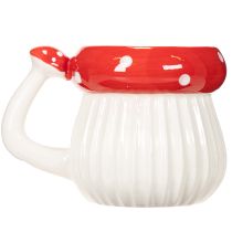 Itens Caneca de cerâmica com decoração de cogumelo amanita muscaria, 10 cm