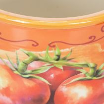 Itens Conjunto de 3 vasos decorativos de cerâmica para tomateiro, ideais para cozinha e decoração retrô, 14 cm de diâmetro.