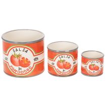 Itens Vasos decorativos de cerâmica com estampa de tomate para dar um toque de estilo à sua casa, 14 cm, conjunto de 3.