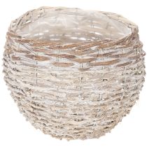 Itens Cesto redondo trançado, cesto decorativo grande para plantio, 23 cm
